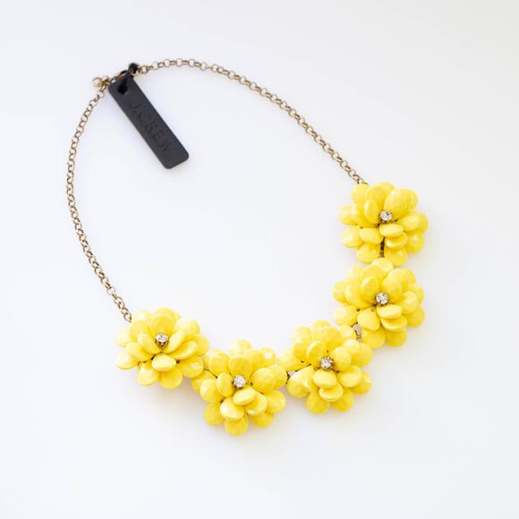 J.Crew Yellow Flower Statement Necklace - Picture 3 of 6